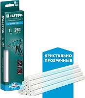 06846-10  KRAFTOOL Cristal кристально прозрачные клеевые стержни, d 11 x 250 мм (11-12 мм) 10 шт. 250 г.