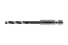 29603-4.2 STAYER  НЕХ-1/4", d 4.2 х 98 мм, сверло по металлу для винтовертов и шуруповертов IMPACT READY