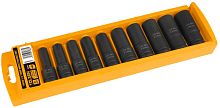 TT18296 TOLSEN Набор ударных глубоких торцевых головок 1/2", шестигранные, 10-24 мм, 10 предметов