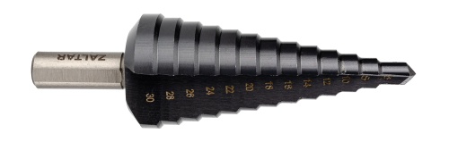 Набор сверл ступенчатых, 3 пр., HSS TiAlN, Gr.1/2/3, d4-12, 4-20, 6-30 мм, прямая канавка, трехплоскостной хвостовик ZALTAR ZA-50071 фото 4