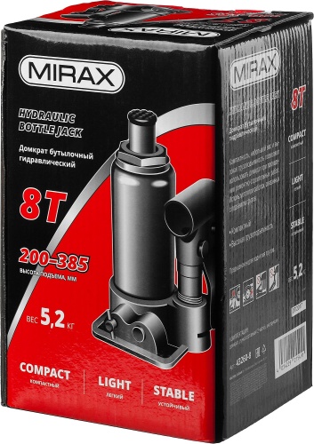 Домкрат бутылочный гидравлический MIRAX 43260-8 фото 2