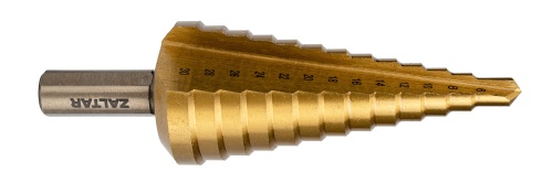 Набор сверл ступенчатых, 3 пр., HSS TiN, Gr.1/2/3, d4-12, 4-20, 6-30 мм, прямая канавка, трехплоскостной хвостовик ZALTAR ZA-05351 фото 3