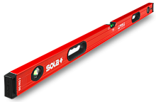 01219401 SOLA Уровень BIG RED 3 120, L=120 см, 3 глазка, точн. 0,3 мм/м