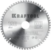 36953-190-30 KRAFTOOL  Multi Material, 190 х 30 мм, 60Т, пильный диск по алюминию