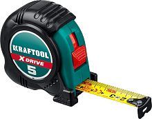 34122-05-19_z02  KRAFTOOL X-Drive 5м / 19мм рулетка с ударостойким обрезиненным корпусом