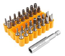 TT20369 TOLSEN Набор вставок (бит) 1/4", Security hex, TorxTR, Spaner, Torg-Set, Tri-Wing, 33 предмета