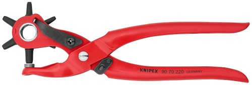 9070220SB KNIPEX Просекатель с револьверной головкой, для кожи/ткани/пластика, пуансоны d 2-2.5-3-3.5-4-5 мм, длина 220 мм, SB 9070220SB KNIPEX Просекатель с револьверной головкой, для кожи/ткани/пластика, пуансоны d 2-2.5-3-3.5-4-5 мм, длина 220 мм, SB