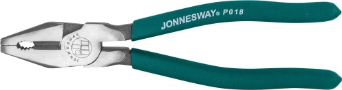 Пассатижи с увеличенными рычагами ПВХ рукоятками Jonnesway P018