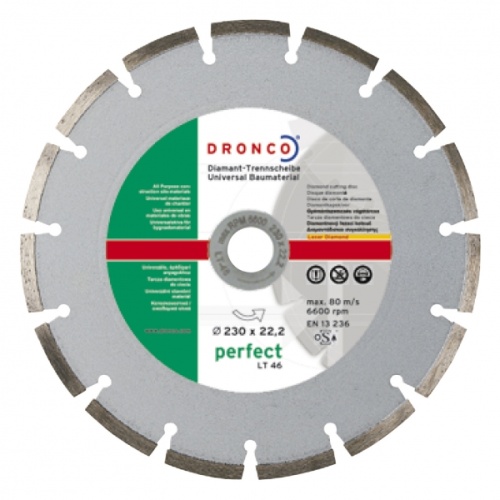 4110185 DRONCO Perfect LT 46 алмазный отрезной круг, сухой рез, универсальный 115х22,23 4110185 DRONCO Perfect LT 46 алмазный отрезной круг, сухой рез, универсальный 115х22,23