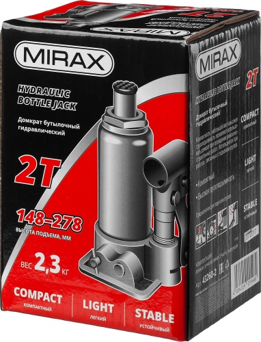 Домкрат бутылочный гидравлический MIRAX 43260-2 фото 2