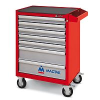521-07581MR МАСТАК Тележка инструментальная, 7 полок, <ОПТИМА>, красная