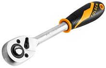 TT15119 TOLSEN Трещотка "GRIPro", 3/8", 205 мм, 72 зубца, флажковая с кнопкой