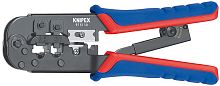 KN-975110SB KNIPEX  Пресс-клещи для штекеров RJ, 2 гнезда, RJ 11/12 (6-pin), RJ 45 (8-pin), 190 мм, SB