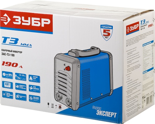 Инвертор сварочный ЗУБР ПРОФЕССИОНАЛ ЗАС-Т3-190 фото 2 Инвертор сварочный ЗУБР ПРОФЕССИОНАЛ ЗАС-Т3-190 фото 2
