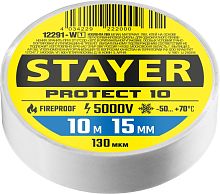 12291-W_z01  STAYER Protect-10 белая изолента ПВХ, 10м х 15мм