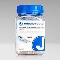 Коннекторы RJ45 сквозные CAT5e для одножильных и многожильных проводников, Jonard (100 шт)
