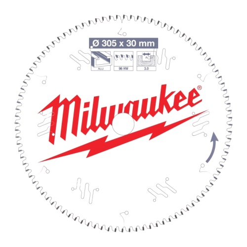 4932471323 MILWAUKEE  Пильный диск для торцовочной пилы по алюминию305x30x3,0x96 трапецевидный зуб/плоский зуб отрицат. угол (замена для 4932352143)