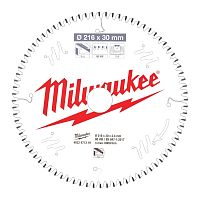 4932471319 MILWAUKEE  Пильный диск для торцовочной пилы по алюминию216x30x2,4x80 трапецевидный зуб/плоский зуб отрицат. угол (замена для 4932352841)