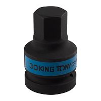 Насадка (бита) ударная торцевая 1", HEX, 30 мм, L = 80 мм KING TONY 801530M