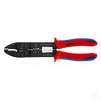 9722240SB KNIPEX Пресс-клещи, 3 гнезда, изолированные кабельные наконечники и штекеры: 0.5-6.0 мм2, длина 240 мм, SB
