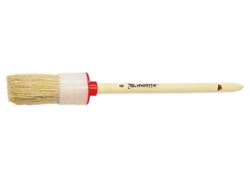 Кисть круглая N 6 (30 мм), натуральная щетина, деревянная ручка MATRIX 82076 фото 3
