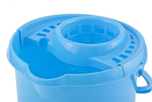 Ведро пластмассовое круглое с отжимом 9л, голубое ТМ Elfe 92961 фото 2