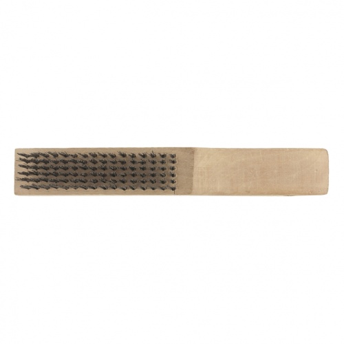 Щетка зачистная 6-и рядная, закаленная прямая проволока с деревянной ручкой СИБРТЕХ 74806 фото 2